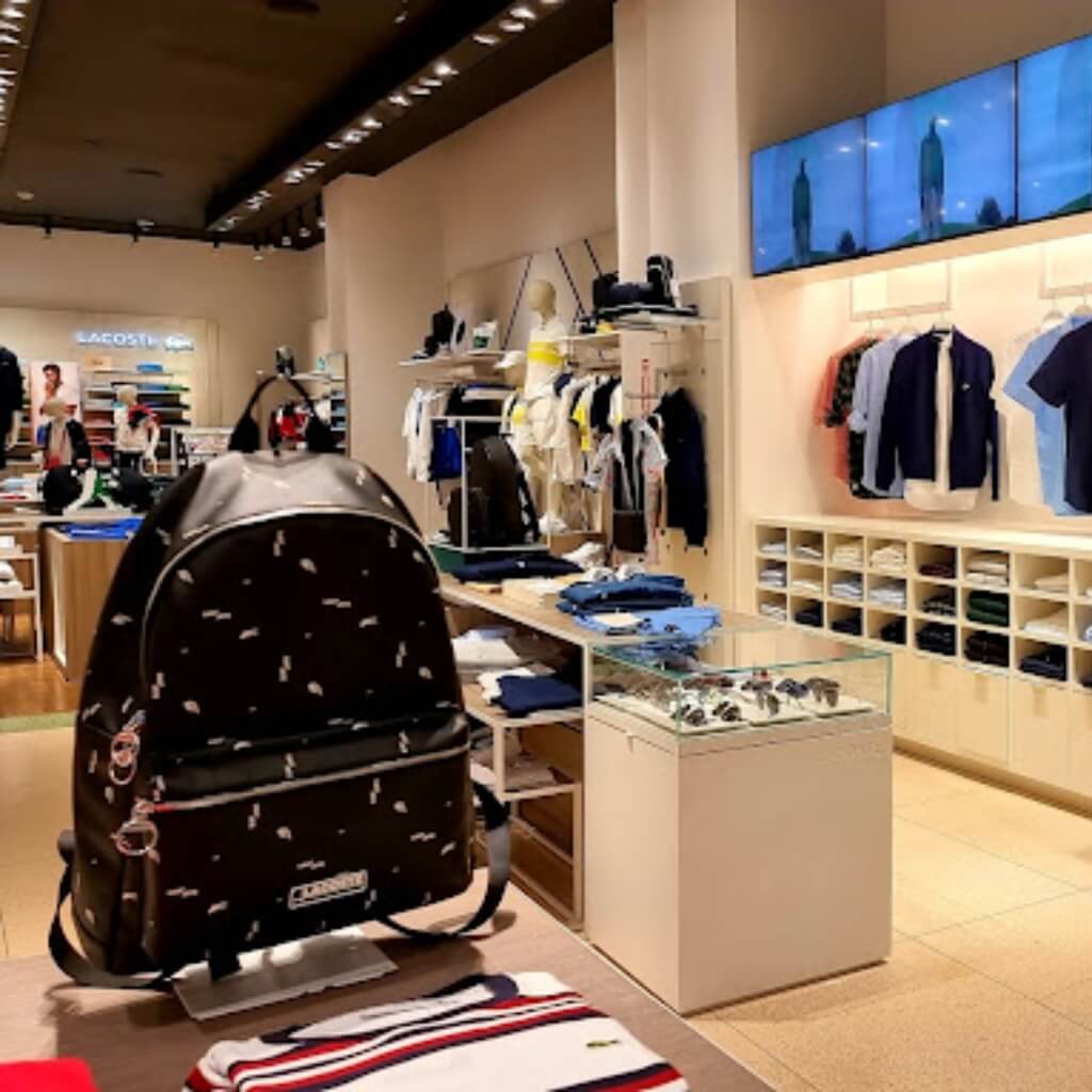 Pasillos de la tienda Lacoste