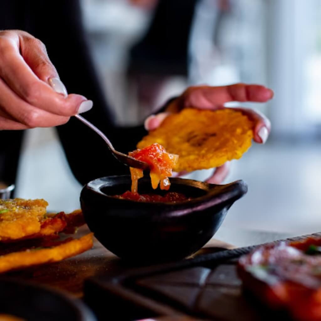 Tostones en restaurante Palo quemao